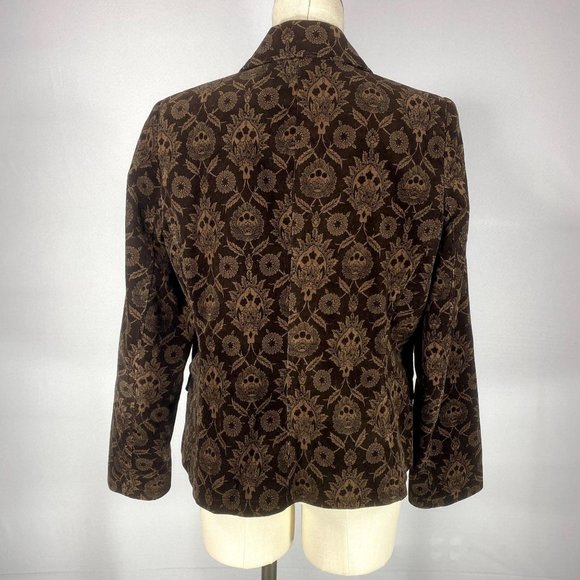 Willi Smith Brown Corduroy Two-Button Blazer Sz 14 - Picture 2 of 11